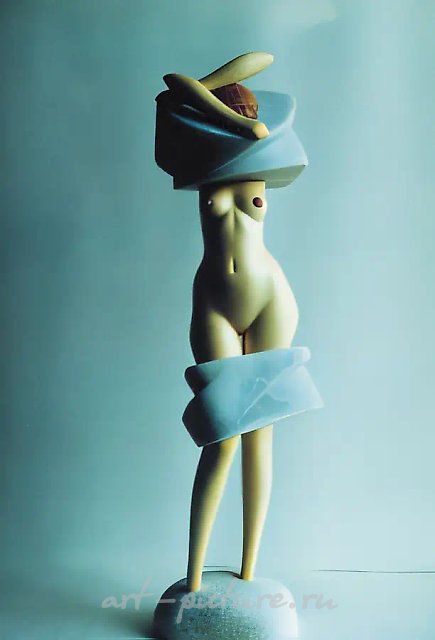 Купальщица, 1996, мрамор, дерево, 47x14x10