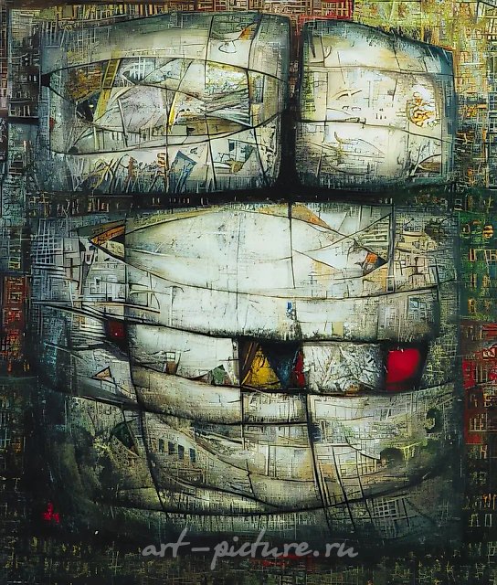 Palimpsest. Shaman Tambourine., 1998, acrylic on canvas, 60x70