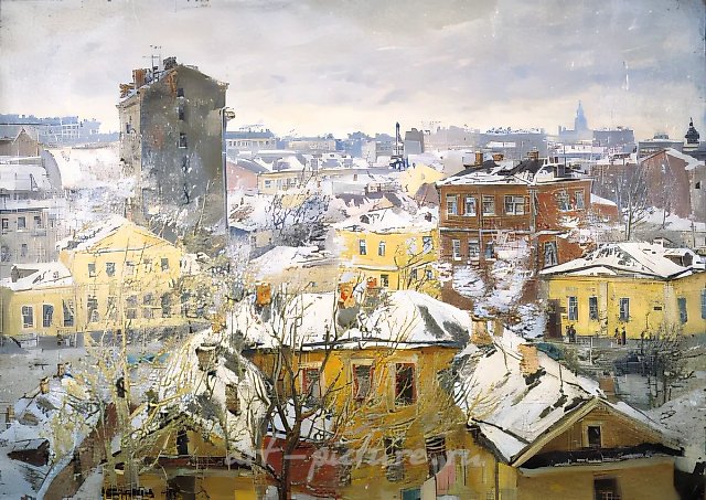 Московские крыши, 1957, холст, масло, 70,5х100,5