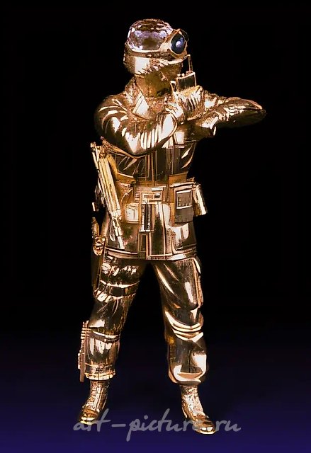 Проект штурма (совместно с Г.Абрамишвили), 1996, серебро,золото, топаз, сапфир, h 12 см