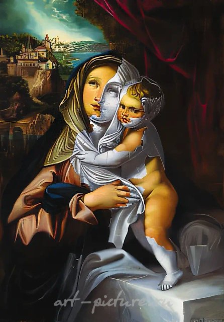 Мадонна с младенцем, 1993, масло на холсте, 100x70