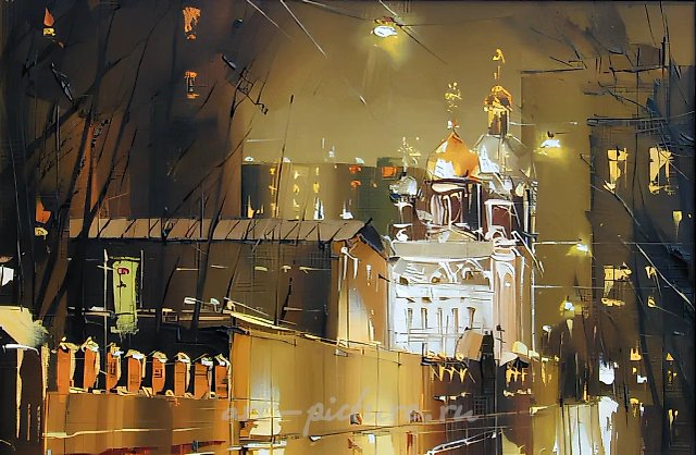 Котельнический переулок, 1999, масло на холсте, мастихин, 40x60