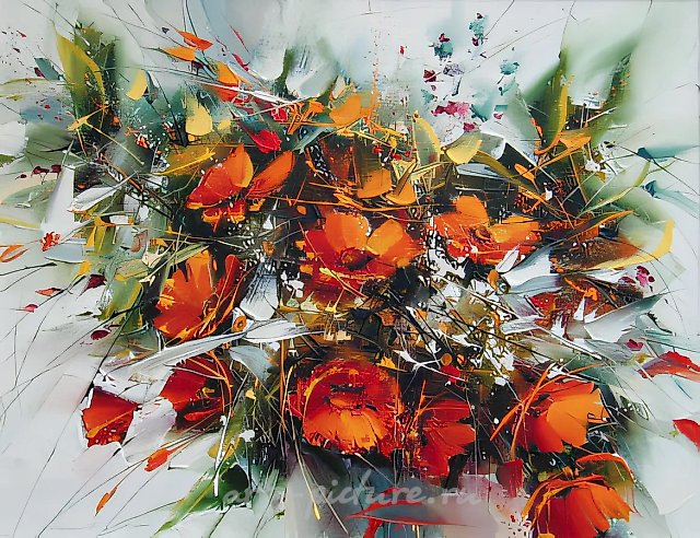 Первоцветы, 2000, масло на холсте, мастихин, 70x90