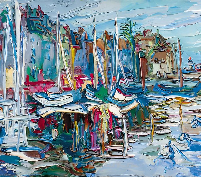Grey Morning in Honfleur, 2000, canvas, oil, 50x60