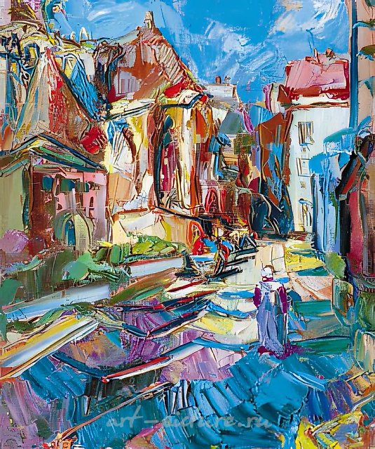 Road to the Temple, 2000, canvas, oil, 60x50