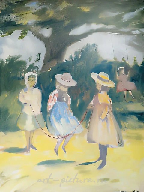 Девушки со скакалкой, 1992, 70x50