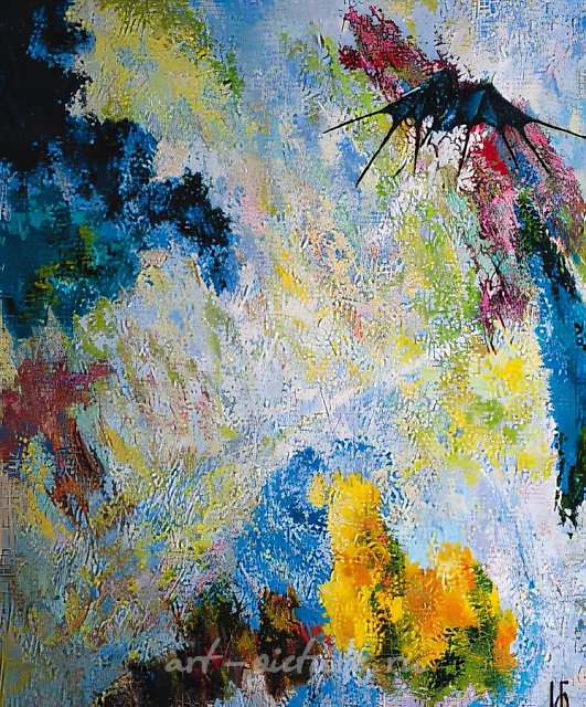 Летучая мышь, летящая в неизвестном направлении., 2000, холст, масло, 71х60