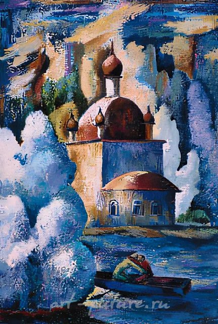 Лодка., 2000, холст, масло, 80х50