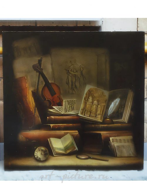 Натюрморт «Книги», 2002, масло, холст, 90x90