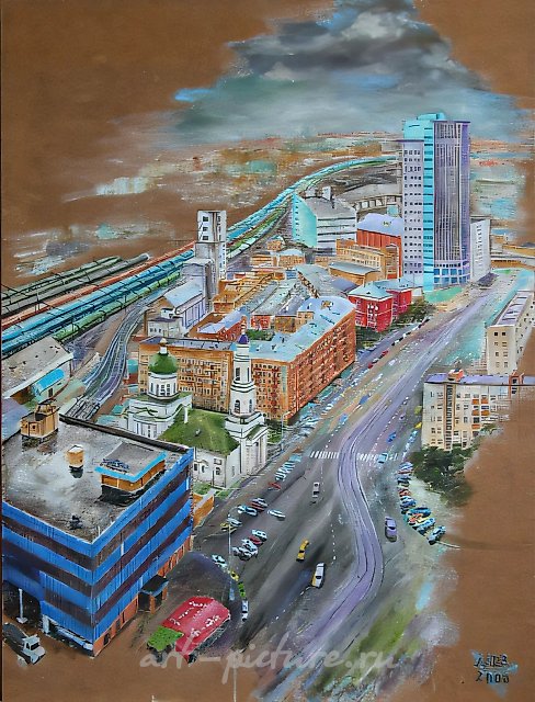 Московские силуэты, 2006, оргалит, масло, 70 х 50