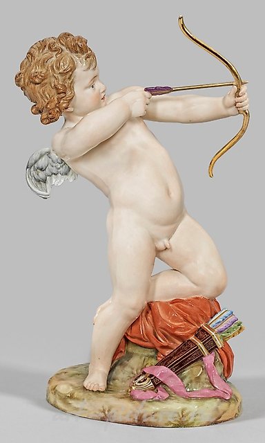 Great Meissen Figure "Shooting Cupid"

In this exquisite Meissen figurine, we are presented with a captivating portrayal of the mythological figure of Cupid in action. Crafted with the utmost skill and attention to detail, this piece showcases the ma