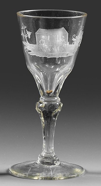 Silesian Rococo Cup with Flachsbrecherinnen