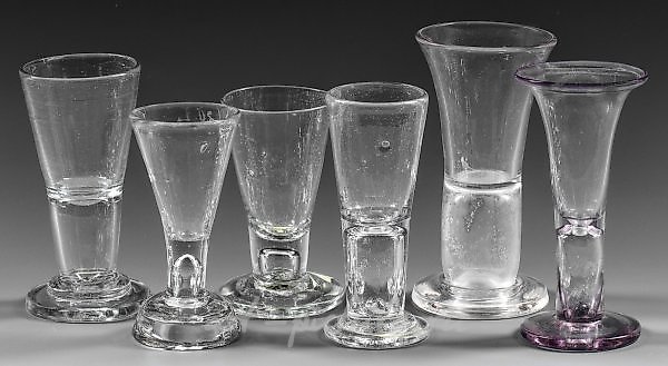 Six schnapps or brandy glasses