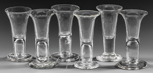 Six schnapps or brandy glasses