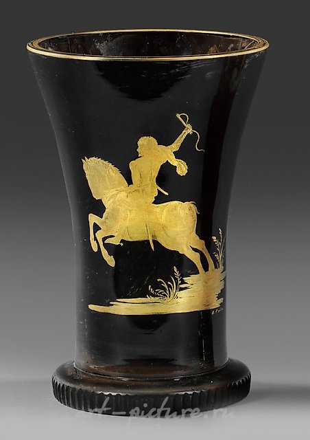 Rare Hyalith-Ranftbecher with Rider