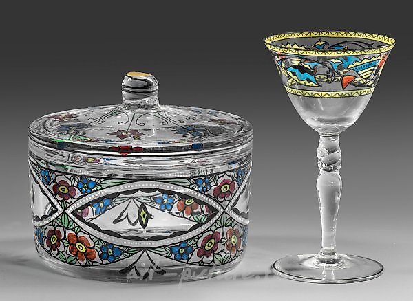 Decorative box and stem glass