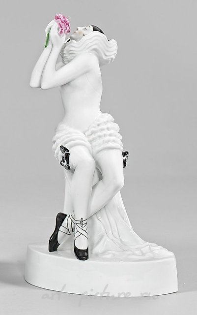 Colombine (or Pierrette) with Rose