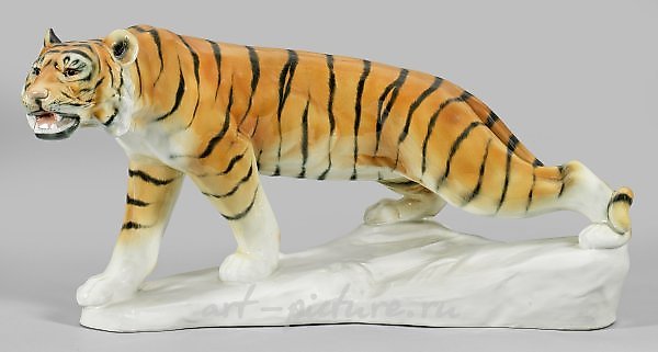 Great Art Deco animal figure "Striding Tiger"