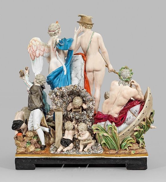 Extraordinary, large Meissen figurine group.