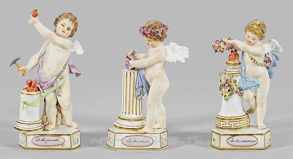 Фарфоровые фигурки амура с сердцами из серии "Дети-устройства"