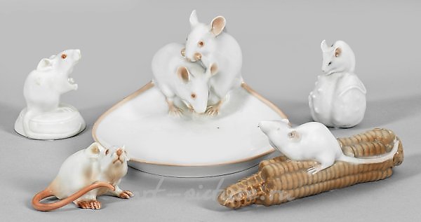 Мыши и миска из коллекции фарфора