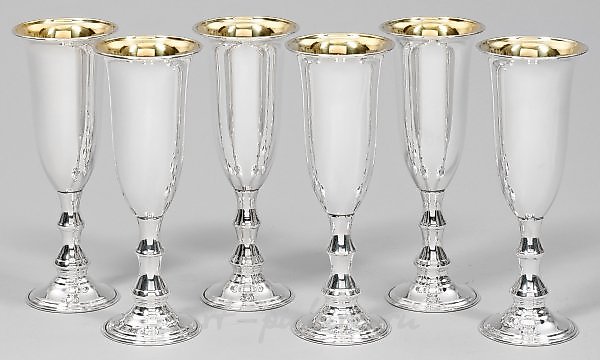 Six champagne goblets