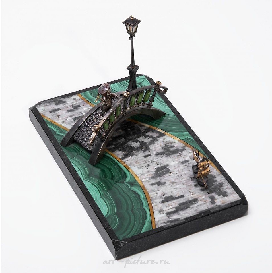 The jewelry sculpture composition "Boy on the Bridge"