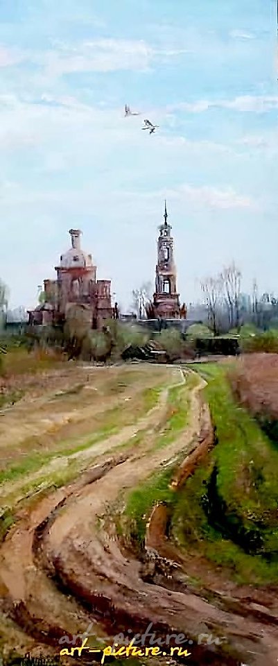 Русь. Холст, масло. 70 х 30 см