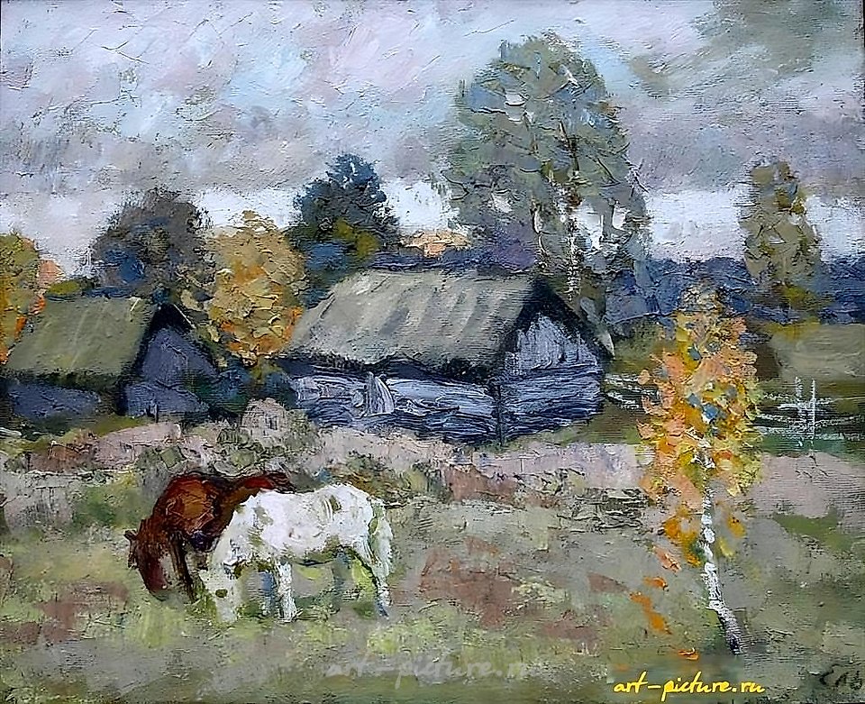 Сарайчики. Холст, масло. 45 х 55 см