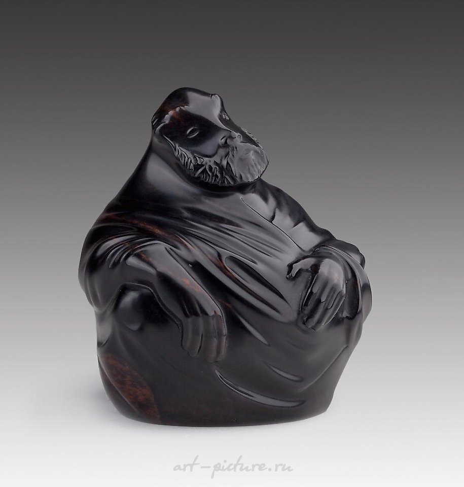 Philosopher. Stone-carved sculpture, Stone carving art, Master’s work. Obsidian.