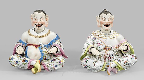 Большие качающиеся пагоды Мейссен: фарфоровые фигурки китаянок