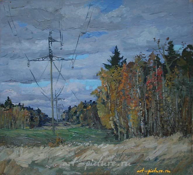 Просека. Картон, масло. 46 х 50 см