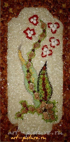 Мозаичное панно Драконьи цветы / Dragon flowers Мозаика на стекле 