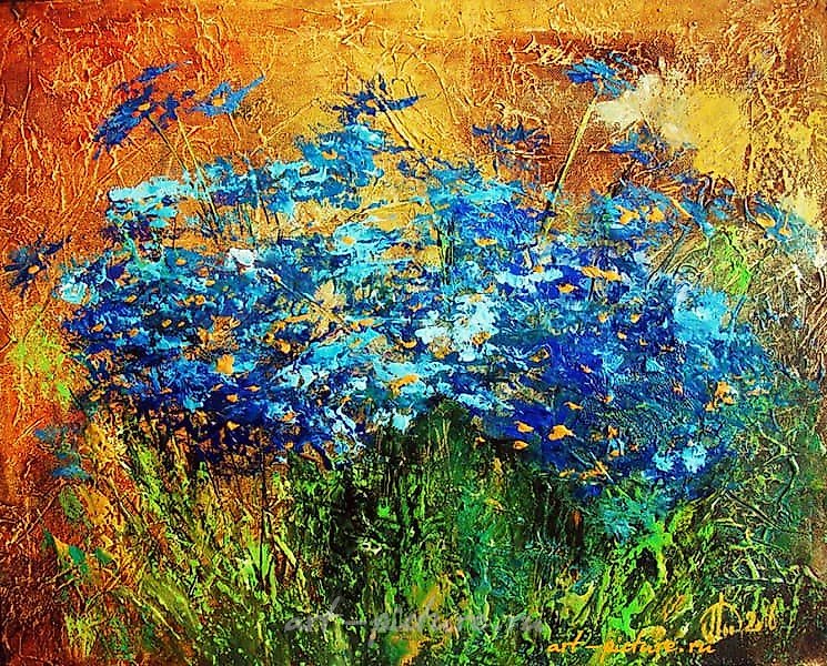 Васильки масло,холст
