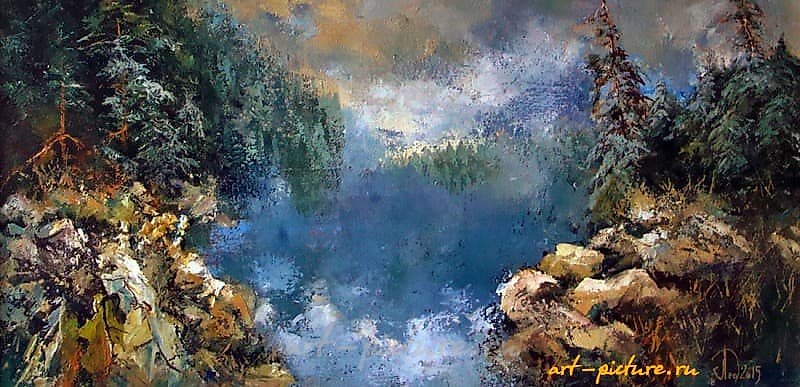 Зима в горах масло,холст
