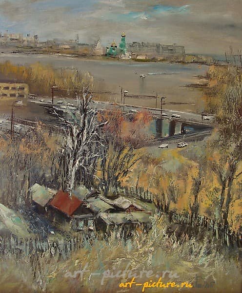 Вид на город со стеллы масло,холст