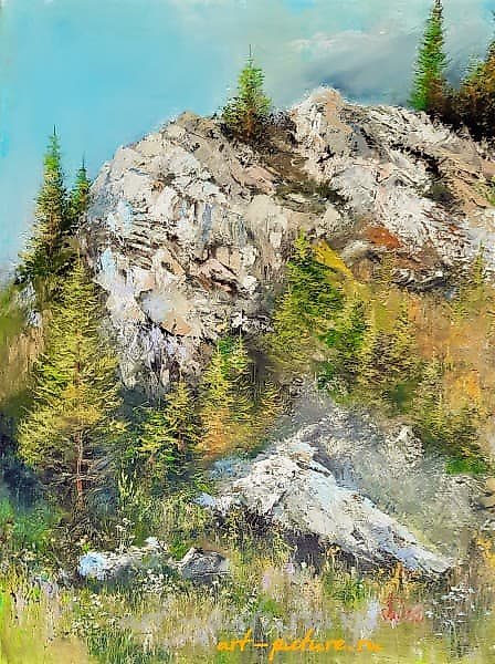 Летом в горах масло,холст