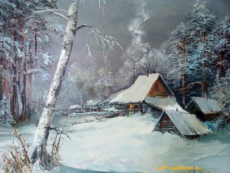 Зимний вечер масло,холст