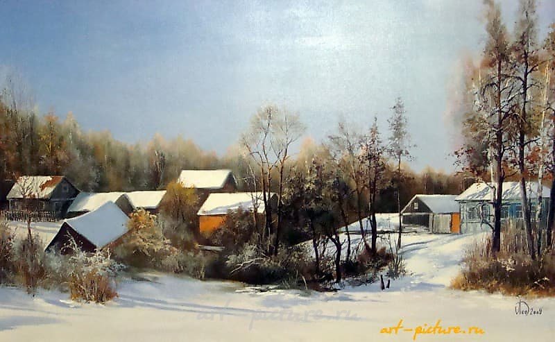Зима в Майорском масло,холст