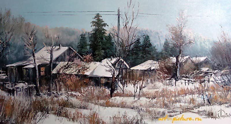 Село Кузькино масло,холст