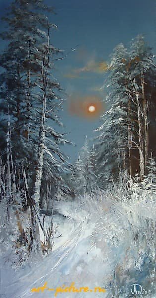 Ночной лес масло,холст