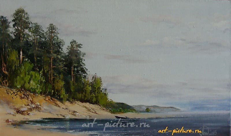 Берег реки холст,масло
