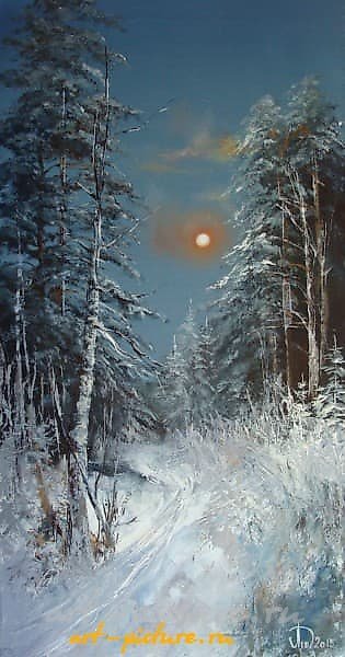 Ночной лес масло,холст