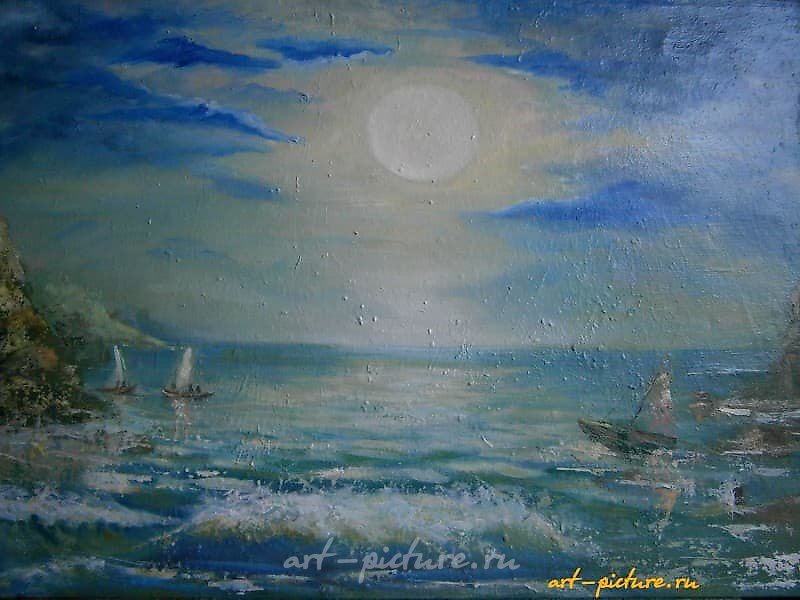 Большая луна холст масло 