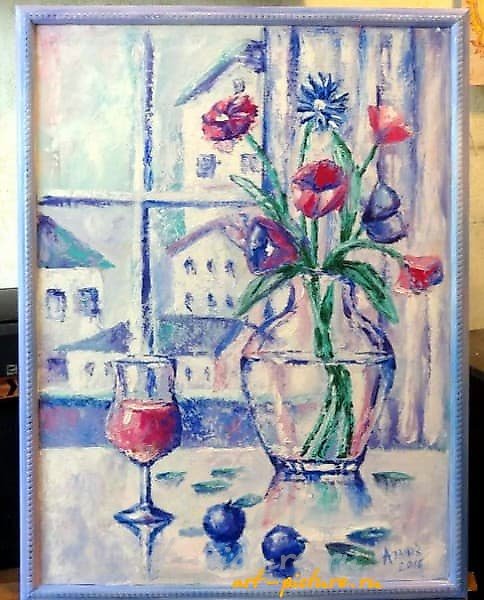 "Still Life by the Window in Spring, oil on canvas"