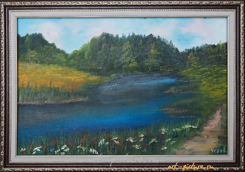 "Forest Lake oil, canvas, mixed media"