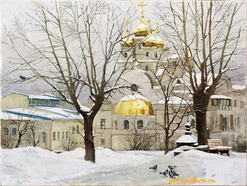 Зима в екатеринбурге. холст, масло 