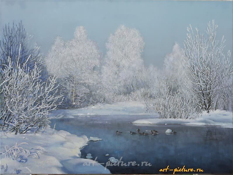 Морозный день холст, масло 