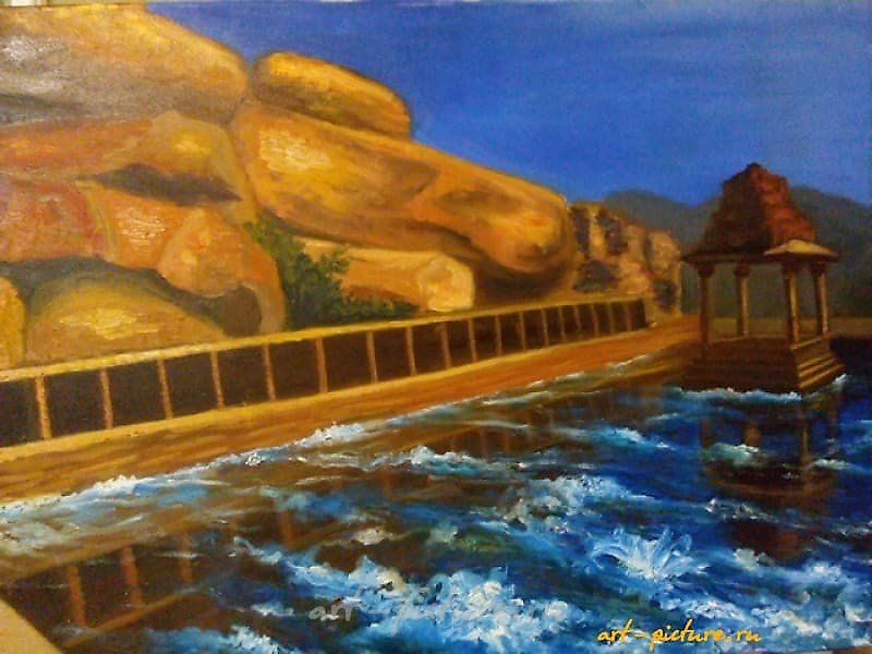 Вечер в Хампи Масло, холст 