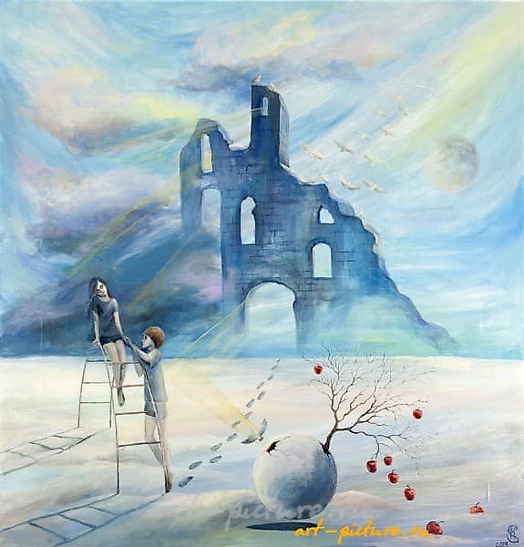 Письма с границы между светом и тенью  (At the border between light and shadow) холст, акрил.( canvas, acrylic paints.) 